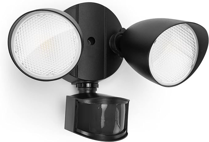 LUTEC 32W 3500 Lumen LED Security Lights Motion Sensor Light Outdoor 5000K Daylight IP65 Waterproof Dusk to Dawn Hardwired Motion Detector Flood Light for Garage Yard Porch-Black
