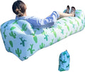 Inflatable Couch for CampingInflatable Lounger Air Sofa ChairPortable Festival Couch for Outdoor Beach Hiking Picnics Music Festivals (Cactus)