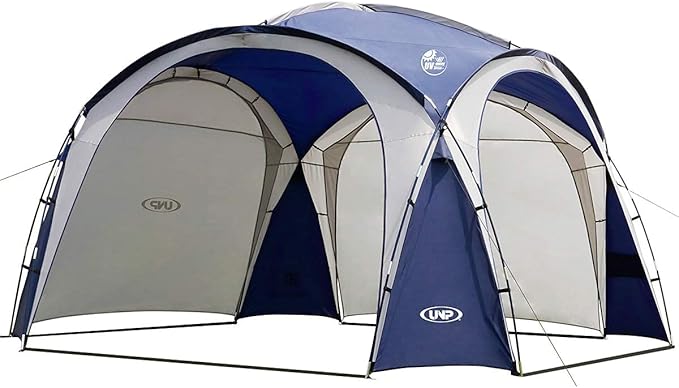 UNP Easy Beach Tent Pop Up Canopy UPF50+ Tent with Side Wall Ground Pegs and Stability Poles Sun Shelter Rainproof Waterproof for Camping Trips Backyard Fun Party Or Picnics