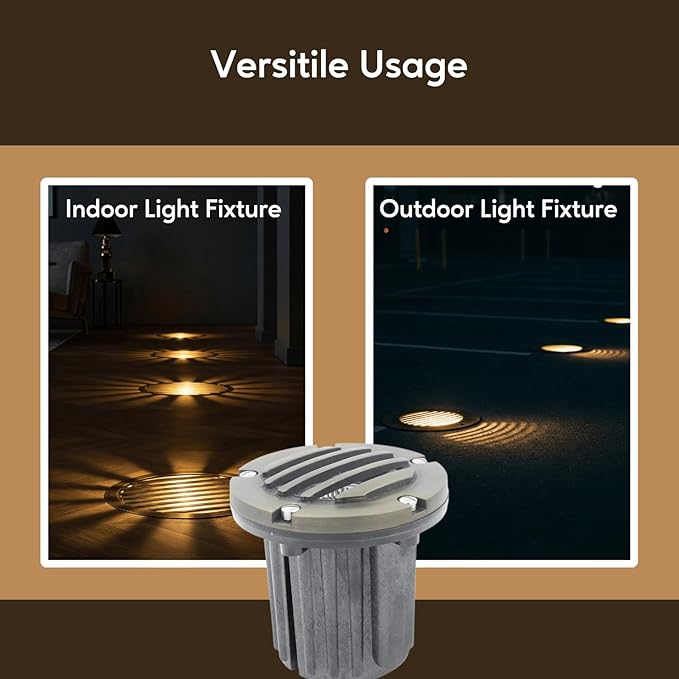 Ironsmith Lighting Products Louvered Style Solid Brass Cover Kit for In Ground Well Light Bulbs Fixture - Stainless Steel Screws and Rubber Gasket Included - Light Fixture Body Not Included