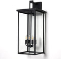 26 in Large Outdoor Wall Lantern Modern Matte Black Exterior Light Fixtures for House with Clear Glass Shade Large Outdoor Light Fixtures Wall Mount E12 Base Garage &amp Porch Wall Light