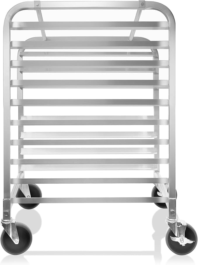 10-Tier Sheet Pan Rack with Wheels | Heavy-Duty Commercial Bakery Bun Pan Storage Solution