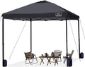 KAMPKEEPER 10x10 Pop Up Commercial Canopy Tent - Waterproof &amp Portable Outdoor Shade with Adjustable Legs Air Vent Carry Bag &amp Sandbags(Black)