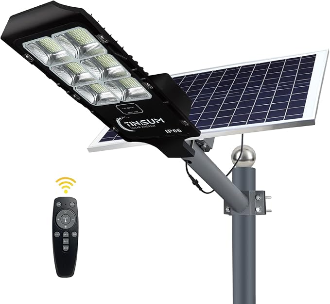 600W Solar Flood Street Lights OutdoorSolar Security Lights 30000 Lumens Dusk to Dawn Solar Powered Led Lighting IP66 Waterproof Pole Light with Motion Sensor for Parking LotStadiumGardenYard
