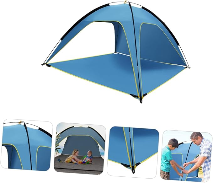 1Pc Quick Opening Sunscreen Tent Spacious Sided Ventilated Outdoor Shelter Lightweight Polyester for Camping and Travel Durable Rainproof Design Easy Setup