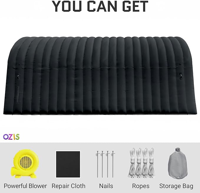 OZIS 24FT Inflatable Tunnel Sports Tunnel Entrance with Installed Blower Inflatable Tunnel Tent for Business Advertising Event Exhibition PromotionStreetShopSupermarketSchool(Black 24x10x10Ft)