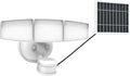 HALO Next Gen Solar-Powered LED Security Floodlight 3 Head w/Motion Sensing Dusk to Dawn Adjustable Brightness - White