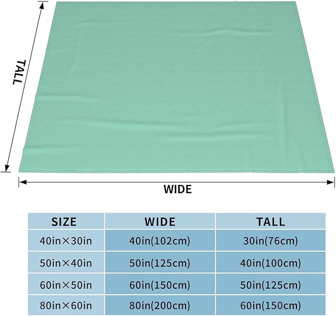 Turquoise Soft Fleece Blanket 60 * 50 inch Soft Sofa Blanket Suitable for Sofa Camping Travel Night Cover Blanket