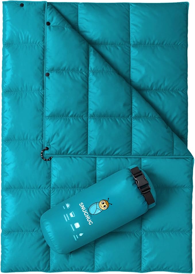 Puffy Blanket for Cold Weather - Down Camping Blanket with Sustainable Insulation Lightweight &amp Warm Outdoor Camping Quilt Water-Resistant Compact &amp Packable
