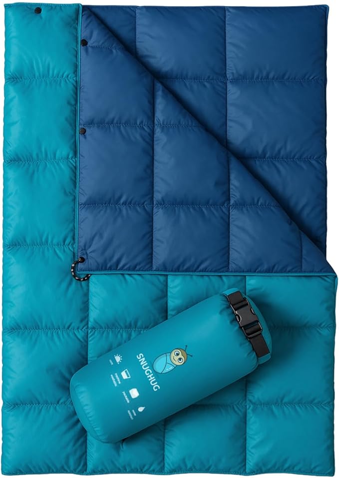 Puffy Blanket for Cold Weather - Down Camping Blanket with Sustainable Insulation Lightweight &amp Warm Outdoor Camping Quilt Water-Resistant Compact &amp Packable