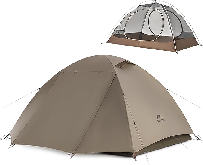 Naturehike Cloud River Tent [2025 Upgrade] - 2-3 Person Lightweight Backpacking Tent Black Coating for Sun Protection Windproof &amp Rainproof Easy Setup for Camping Hiking Travel Double Layer Te