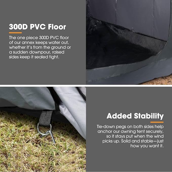 SanHima Awning Room with Floor 8.2Ft x 10Ft - Breatheable Mesh Tent Waterproof Sun Shelter for Overland Camping for SanHima Pull-Out Side Awning 8.2Ft x 10Ft (Not Included)