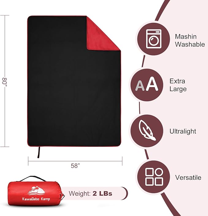 Sherpa Warm Outdoor Camping Blanket - Fleece Waterproof Outdoor Blanket for Camping Picnics and Sports Stay Dry and Comfortable