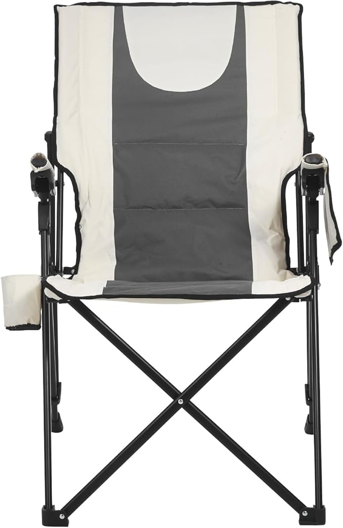 VEVOR Folding Camping Chair 3 Reclining Positions Outdoor High Back Camping Chair 260lbs Weight Capacity Full Padded Beach Chairs with Armrest &amp Headrest Portable Lawn Chairs for Sports Trave