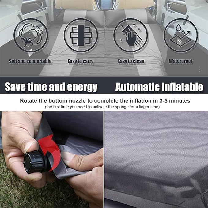 Car Inflatable Mattress for Chevrolet Trailblazer 2021-2024 Outdoor Camping Travel Portable Sleeping Pad AdjustableWear Resistant Auto AccessoriesB-Blue