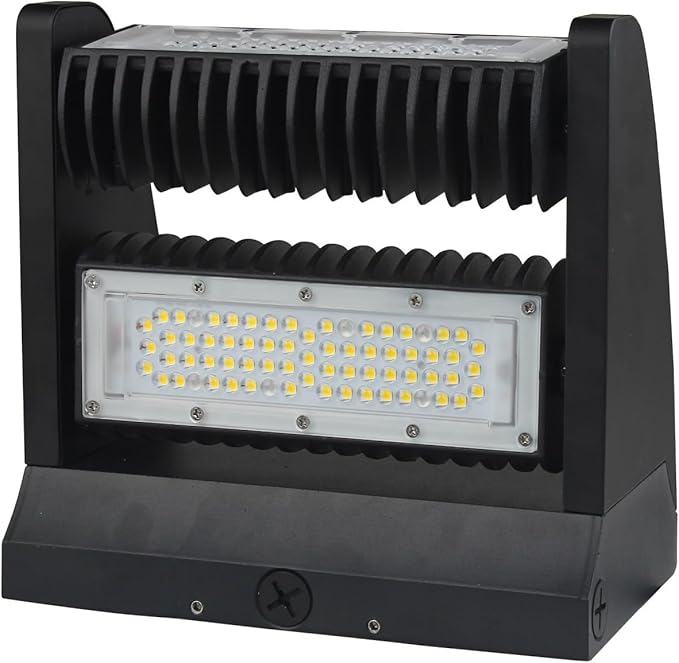 RuggedGrade 80W - Rotate IV Series LED Wall Pack - 11400 Lumens - 5000K Bright White - Wattage Selectable - Outdoor LED Wall Light - Black Housing - DLC 5.1 Premium