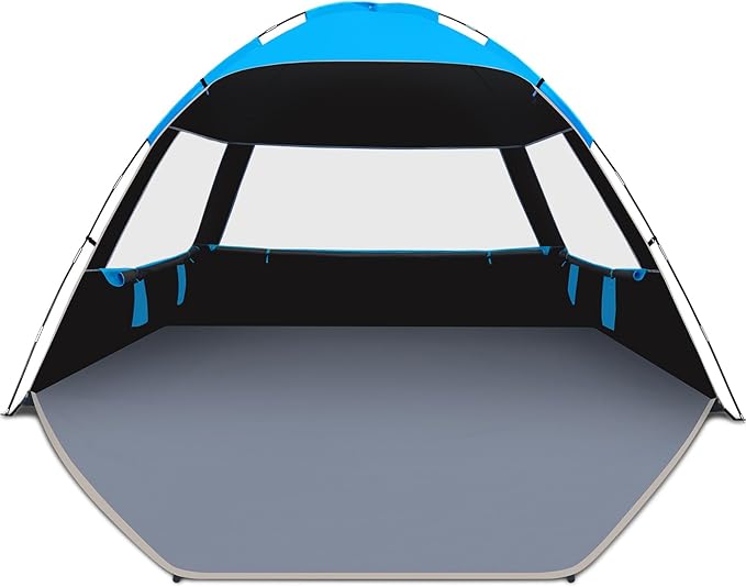 Venustas Beach Tent Sun Shelter for 3/4-5/6-7/8-10 Person UPF 50+ UV Protection Beach Canopy Lightweight and Easy Setup Cabana Portable Shade Tent