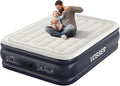 Air Mattress Full with Built in Pump18''Inflatable Mattress of Upgraded Vertical BeamsSelf Inflatable/Deflation Blow Up Mattress in 3 MinsFlocked Top Airbed with Carry Bag for Home Camping