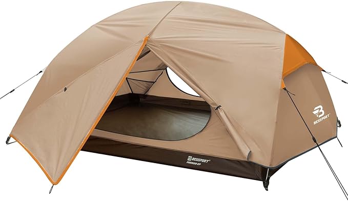 Bessport Camping Tent for 2-3 Person Lightweight Backpacking Tent Waterproof Windproof Two Doors Easy Setup Double Layer Outdoor Tents for 3 to 4 Seasons Suitable for OutdoorHikingCamping