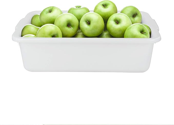 32 L Plastic Large Commercial Bus Tubs 4-Pack Utility Tote Bus Box White