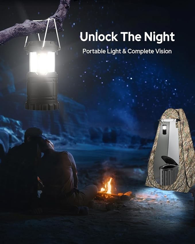 Camping Toilet with Pop-Up Privacy Tent and Liquid Waste Gel Portable Toilet for Camping with Large Tent Ergonomic Potty Provides Enhanced Comfort Suitable for All Ages