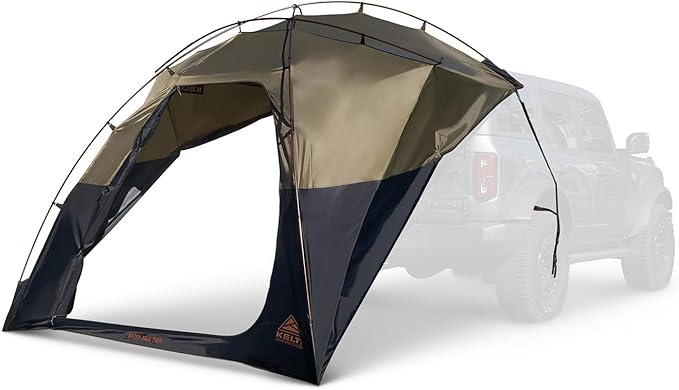 Kelty Highroads Overlanding Shelter - Universal Mount Car Camping Tent with Large Zippered Entry Aluminum Frame Adjustable Walls and Windows UV Protection Rainproof Stuff Duffel Included 2024