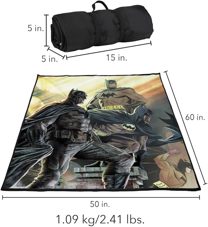 LOGOVISION Batman Through The Years Outdoor Blanket for Picnic Beach Camping Park Tailgate 50x60