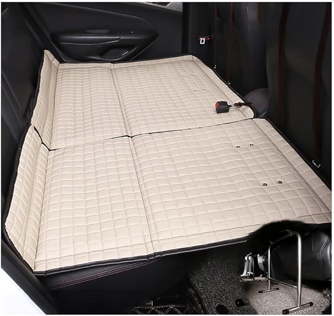Non-Inflatable Car Mattress Foldable SUV Bed Portable Leather Travel Mattress 660lbs Capacity White 140cm