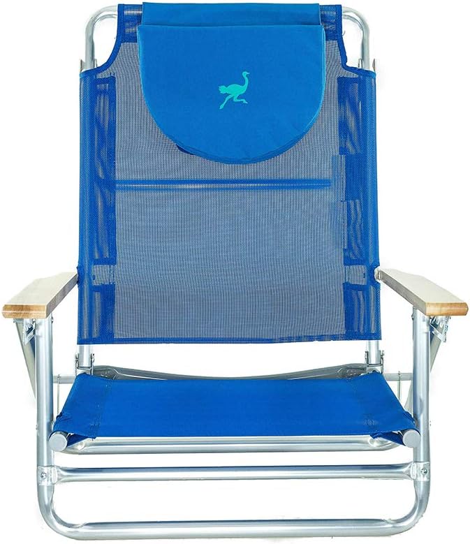 Ostrich SBSC-1016B South Adult Beach Lake Sand Lounging Chair Blue (2 Pack)