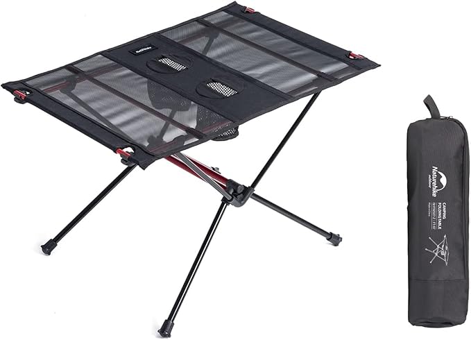 Naturehike Ultralight Folding Table Outdoor Camping Portable Outdoor Tea Aluminum Alloy Table for Picnic Camp Beach (Dark)