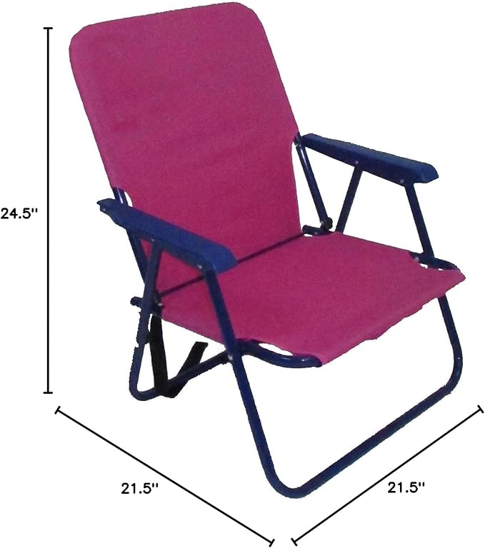 Personalized Imprinted Backpack 1 Position Beach Chair - Pink