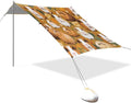 Cute Guinea Pig Beach Tent Sun Shelter 9.2' x 10.5' Beach Canopy with 4 Sandbags 4 Stability Poles Sand Shovels - Tent Canopy for Beach Camping Fishing Picnics