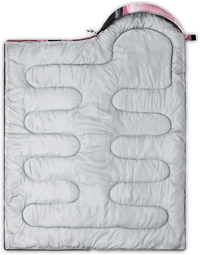 QOOMO Camping Sleeping Bags3 Season Warm &amp Cool WeatherLightweightWaterproof Sleeping Bags for Adults &amp KidsTravelingand OutdoorsCamping Gear Equipment