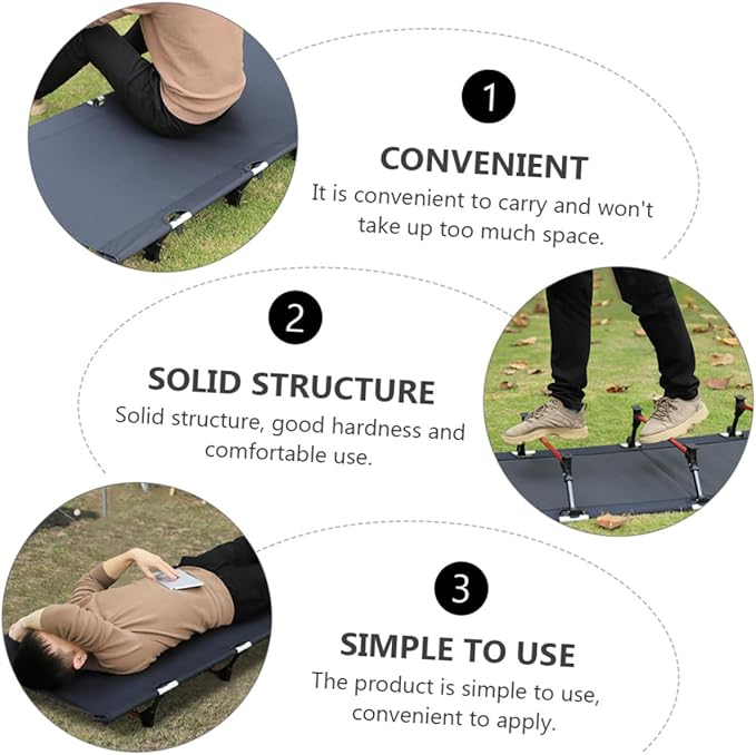 Sosoport Portable Folding Camping Bed Oxford Lightweight and Compact Design for Outdoor Use for Hiking Travel and Guest Sleeping