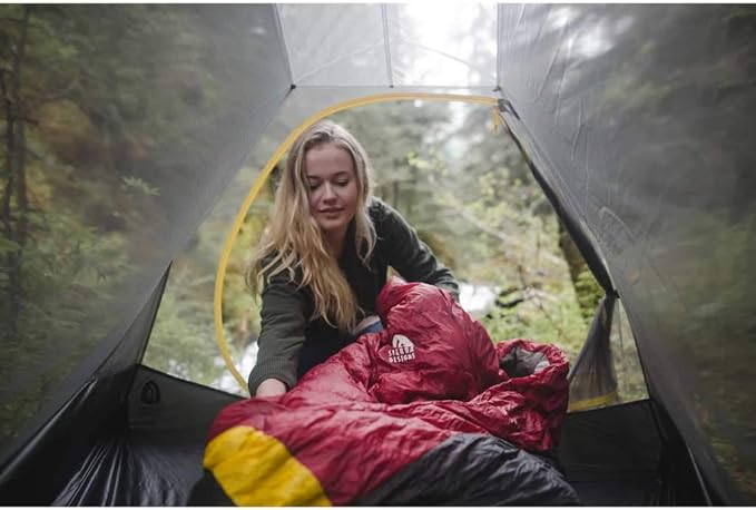 Sierra Designs Cloud 20 Degree DriDown Sleeping Bag Ultralight Zipperless Down Sleeping Bag for Backpacking and Camping