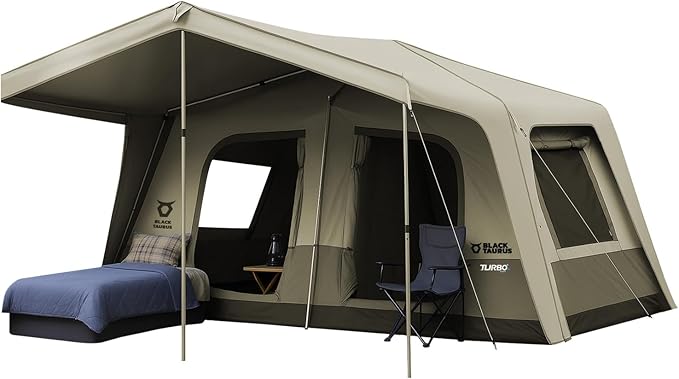 Turbo Heavy-Duty Camping Tent – Quick-Setup 4-Season Family Tent with Waterproof 150D Shell &amp Instant Frame – Choose Capacity (HD 300/HD 450) &amp Color