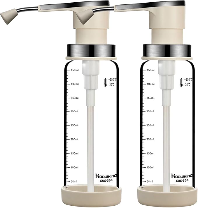 Syrup Dispenser 2 Pieces Waterproof Container 450ml Pump for Storage Kitchen Home Restaurant Dining Catering Daily Coffee Shop