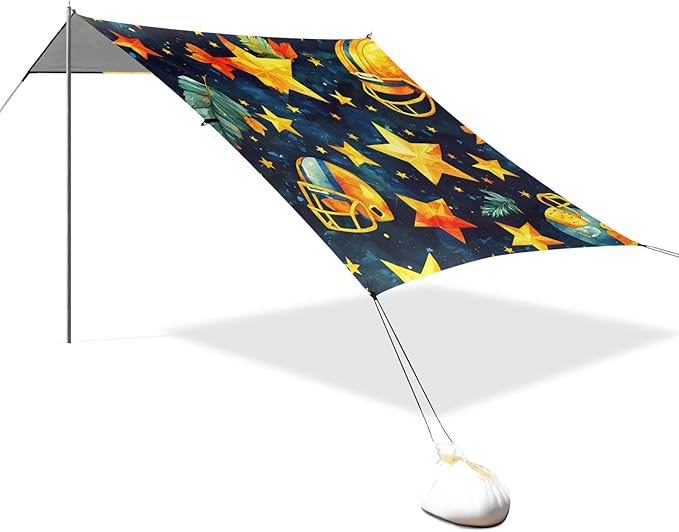 Rugby Pattern (59) Camping Sun Shelter Beach Tent Portable Beach Sun Shade Outdoor Canopy for Camping Trips Fishing Picnic