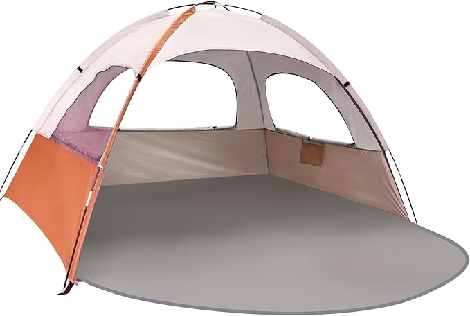 NXONE Beach Tent Sun Shelter with UPF 50+ UV Protection Lightweight Easy Setup Portable Beach Canopy for Family Large Space for Beach Camping &amp Outdoor 3/4/6 Person