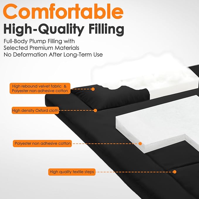 Portable Camping Cot Mattress 80 x 36 Inches Sleeping Mat with Waterproof Anti-Slip Bottom Floor Mattress Easy to Carry for Guest Tent Lawn Yard Camping Cot Easy to Store