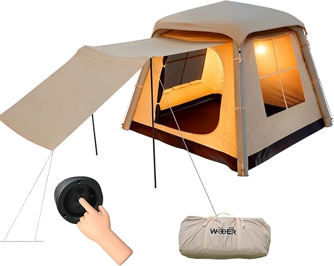 Automatic Inflatable Camping TentEasy Set up 4-6 Person Glamping Outdoor Air Blow Up Tents Quick Setup Air Tent with a Built-in air PumpSuitable for use Throughout The Four Seasons