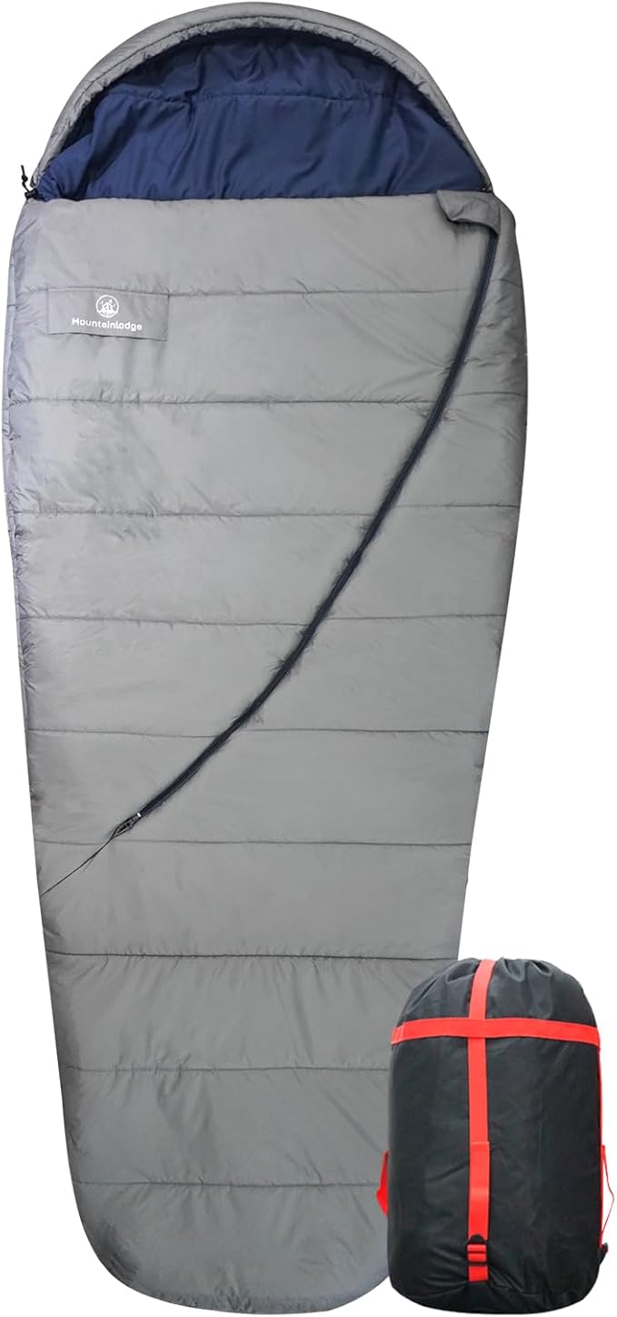 Mountainlodge Balance Sleeping Bag for AdultCold&ampWarm Weather with Compression Sack and Water Resistant for Family CampingTravel and Car Camping