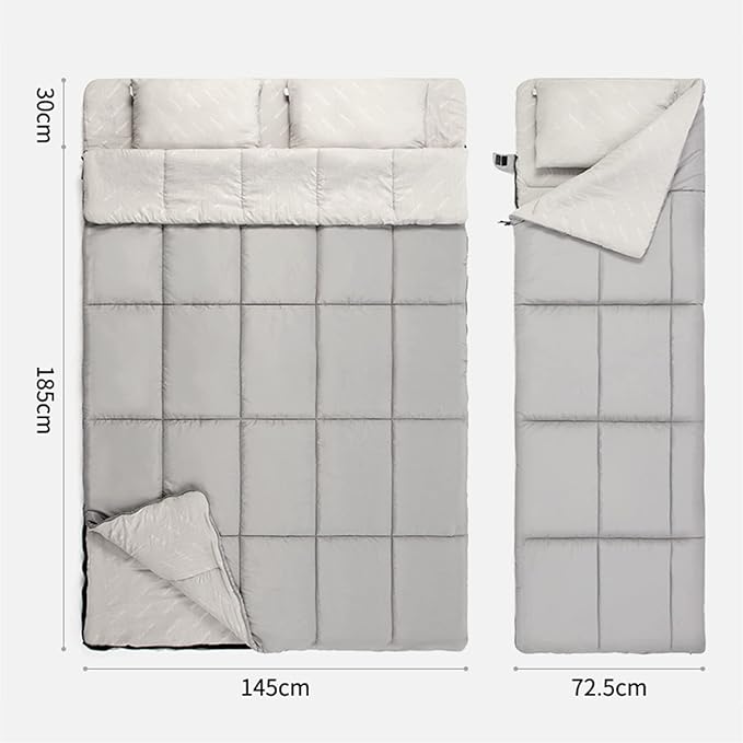 Double/Single Sleeping Bag for Adults Camping 2 Person Waterproof Cotton Flannel Sleeping Bag for 3-Season Warm &amp Cold Weather Lightweight with Compact Bag for Hiking Backpacking