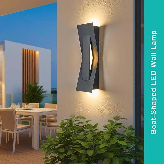 Modern Dimmable LED Up Down Wall Light120-277VCRI 90+2200LM 3000KIP65 Waterproof 10%-100% Dimmable for Commercial &amp Home Outdoor or Indoor 15 Inch Porch &amp Patio Wall Mount.