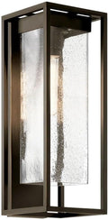 KICHLER Mercer 24 Outdoor Lantern Modern Industrial 1 Light Wall Light Fixture with Clear Seeded Glass in Olde Bronze for Porch Patio or Garage Entrance (10.5 x 9 x 24) 59063OZ