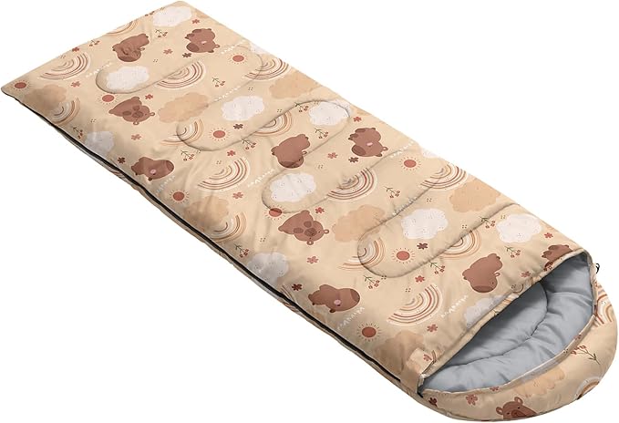 AILONEN Cartoon Camping Sleeping Bag for Boys Girls AdultsLightweight &amp Waterproof3 Season Warm &amp Cold WeatherPortablePrinted Sleeping BagTravelingCampingHiking