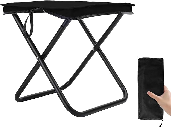 Camping Stool Portable Pocket Handbag Stool Collapsible Chair Folding Stool for Adults Holds 275lbs Small Camp Seat for Camping (2 PC)