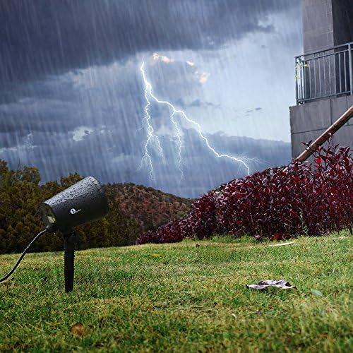 1 BY ONE OUS00-0817 Laser Green Christmas Tree and Red Stars Show Projection Lights for Xmas Holiday Party and Garden Decoration