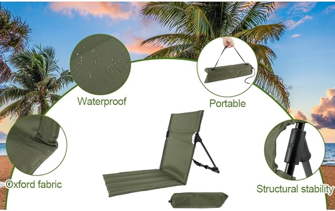 2 Pack Outdoor Camping BackrestsLightweight Foldable ChairaPark Leisure backrestBeach Portable Single Lazy ChairAluminum Lazy Backrest for for Lawn Outdoor Movie and Travel