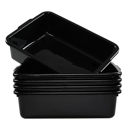 Saedy 5 Pack Small Commercial Bus Box 8L Food Service Bus Tub Plastic Wash Basin